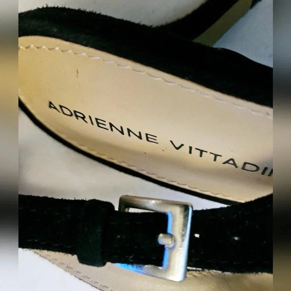 Adrienne Vittadini  Fine Leather Rinestone Black Suede Back Buckle Heel Shoe sz7 - Picture 11 of 11